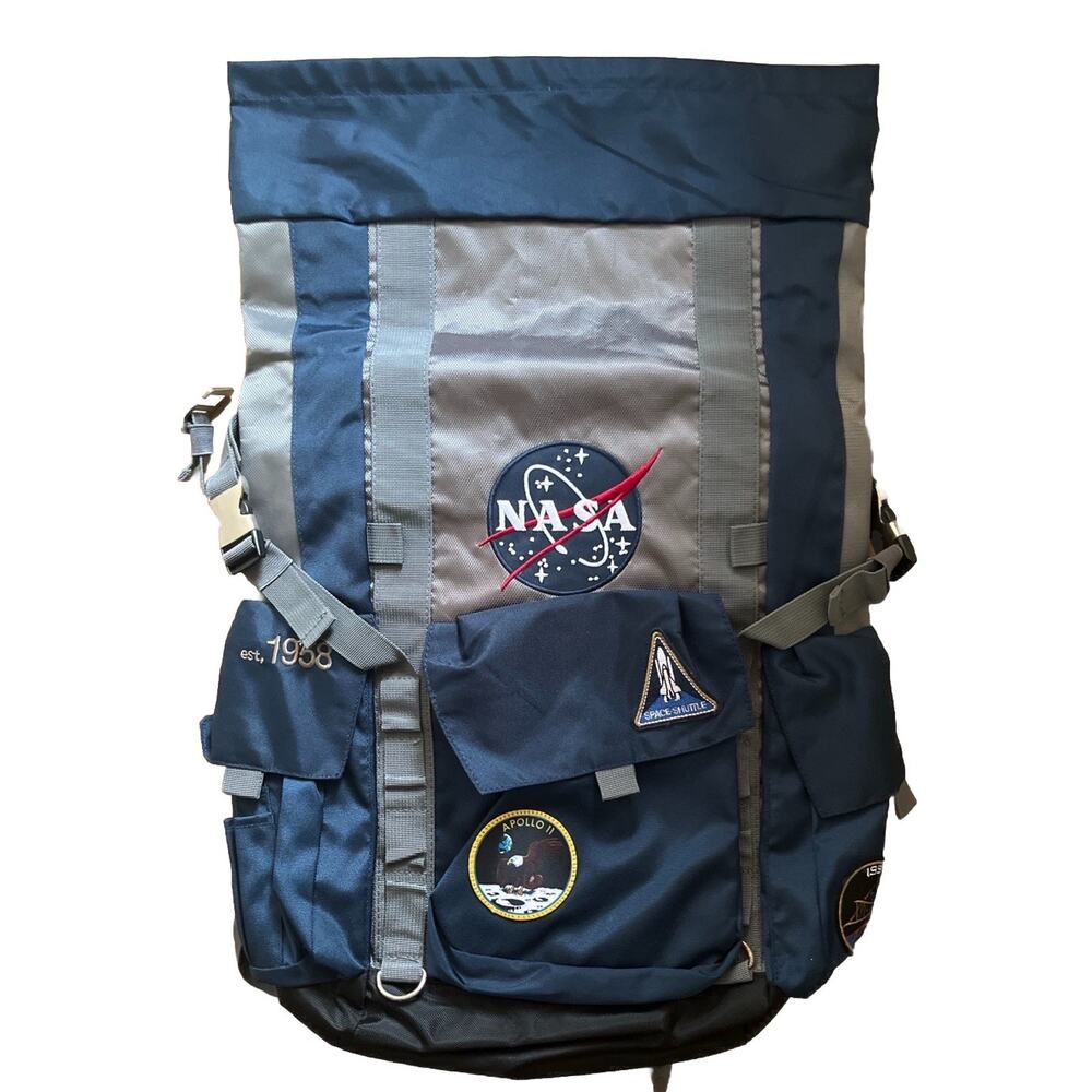 Bioworld NASA Roll Top Backpack Apollo 11 Space Shuttle ISS Utility Laptop Bag